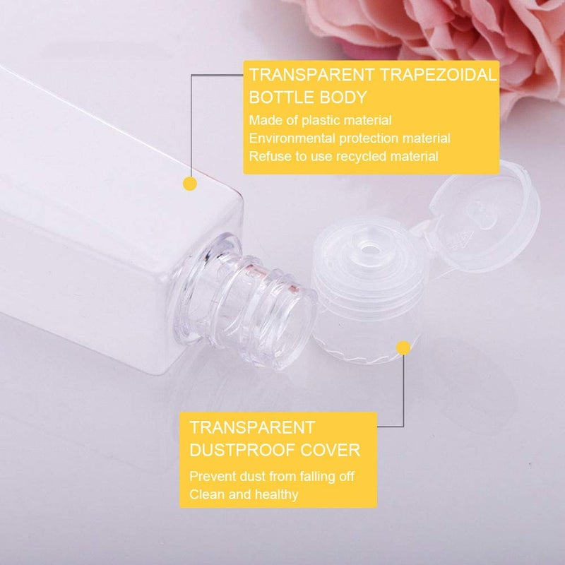 woobles 10pcs Portable Empty Lotion Bottle, Lotion Cream Pump Makeup Cosmetic Travel Refillable Plastic Squeeze Bottle 30ml - Image 3