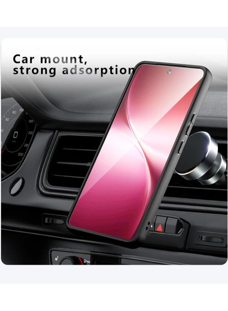 عام **غطاء مغناطيسي أسود مات شبه شفاف للفيفو V60 لايت - مضاد للاصفرار مع تقنية إيرباغ من مزيج PC+TPU للحماية من الصدمات** - Image 3