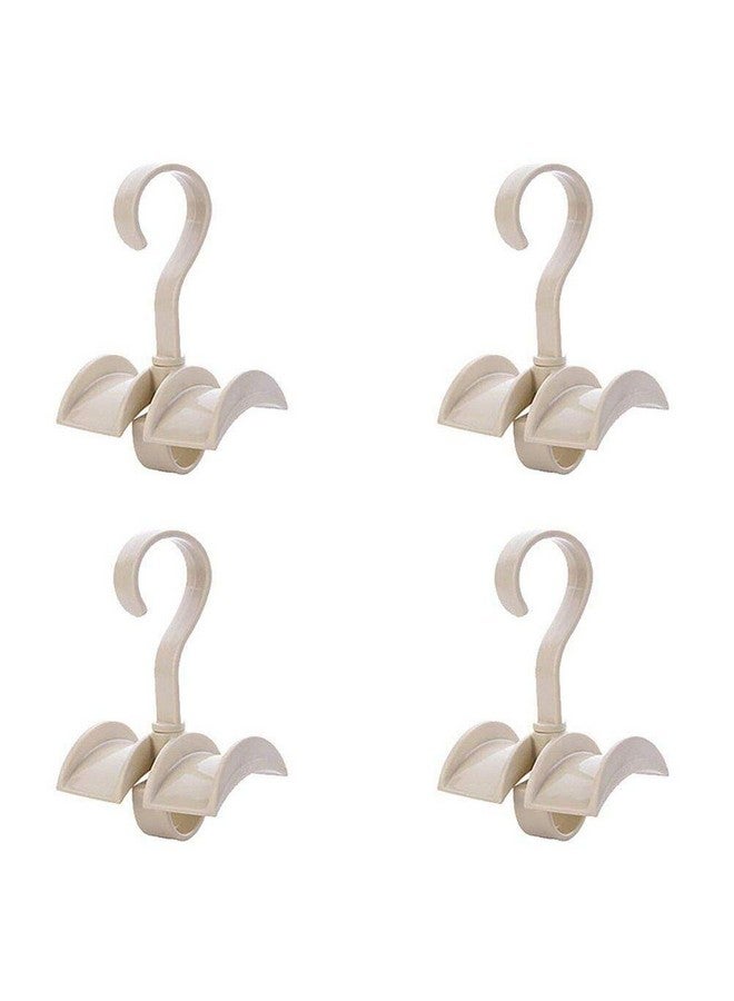 KolorFish Rotating Handbag Hanger Rack Closet Storage Organizer Hooks for Ladies Bag Belt Tie Scarf (Cream, Pack of 4) - Image 1
