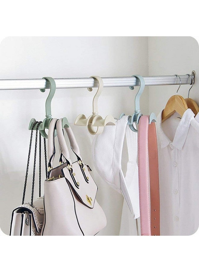 KolorFish Rotating Handbag Hanger Rack Closet Storage Organizer Hooks for Ladies Bag Belt Tie Scarf (Cream, Pack of 4) - Image 5