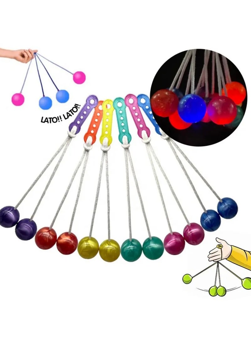 Lato Lato Click Clacker Ball, Hand Wrist Exercise Ball, Colorful Clackers Knockers Balls with light