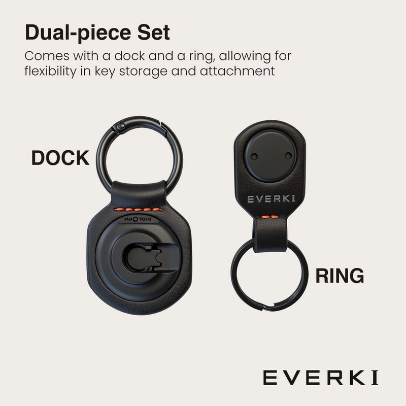 EVERKI Quick-Release Leather Keychain â€“ Magnetic One-Hand Detachable Keychain, Secure Quick-Release Key Ring for Backpacks â€“ Compact & Lightweight Design, Ideal Gift for Business Commuters & Travelers - Image 3