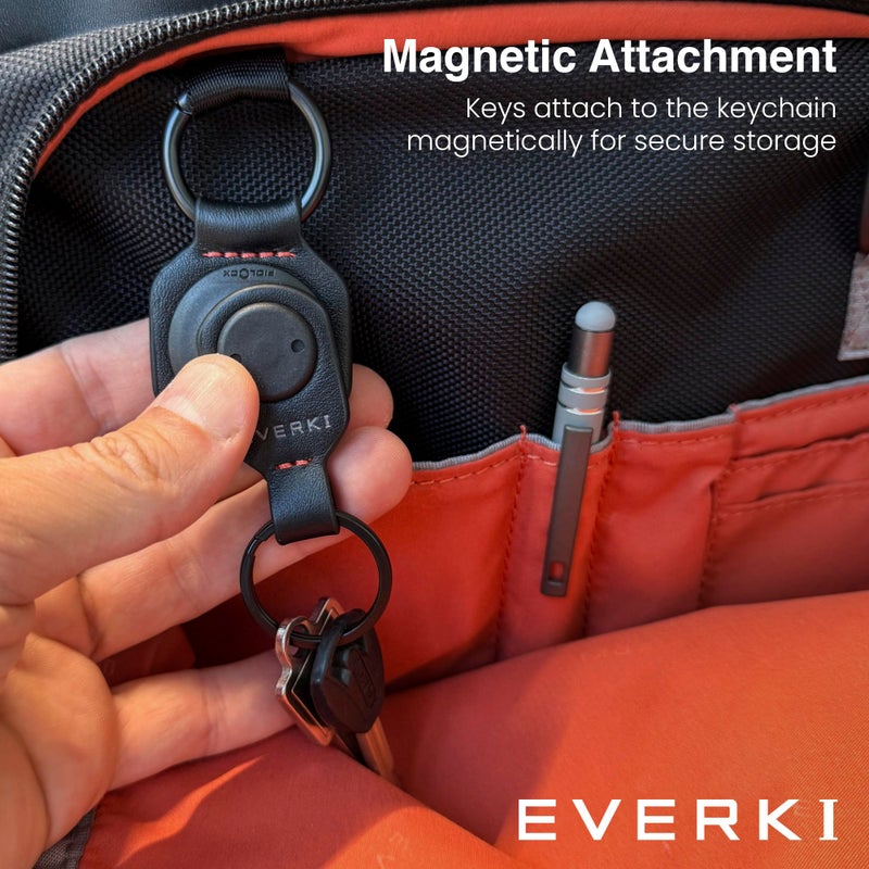 EVERKI Quick-Release Leather Keychain â€“ Magnetic One-Hand Detachable Keychain, Secure Quick-Release Key Ring for Backpacks â€“ Compact & Lightweight Design, Ideal Gift for Business Commuters & Travelers - Image 2