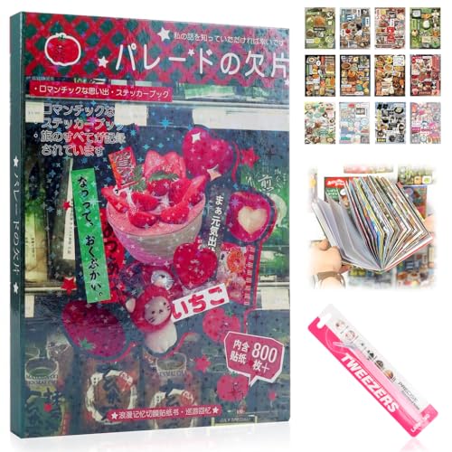 OFIFO® 45-Sheet Japanese Sticker Book with 800+ Kawaii Manga Stickers, Retro Aesthetic Scrapbook and Journal Stickers for Crafts, DIY Journaling and Decoration(#B) - Image 1