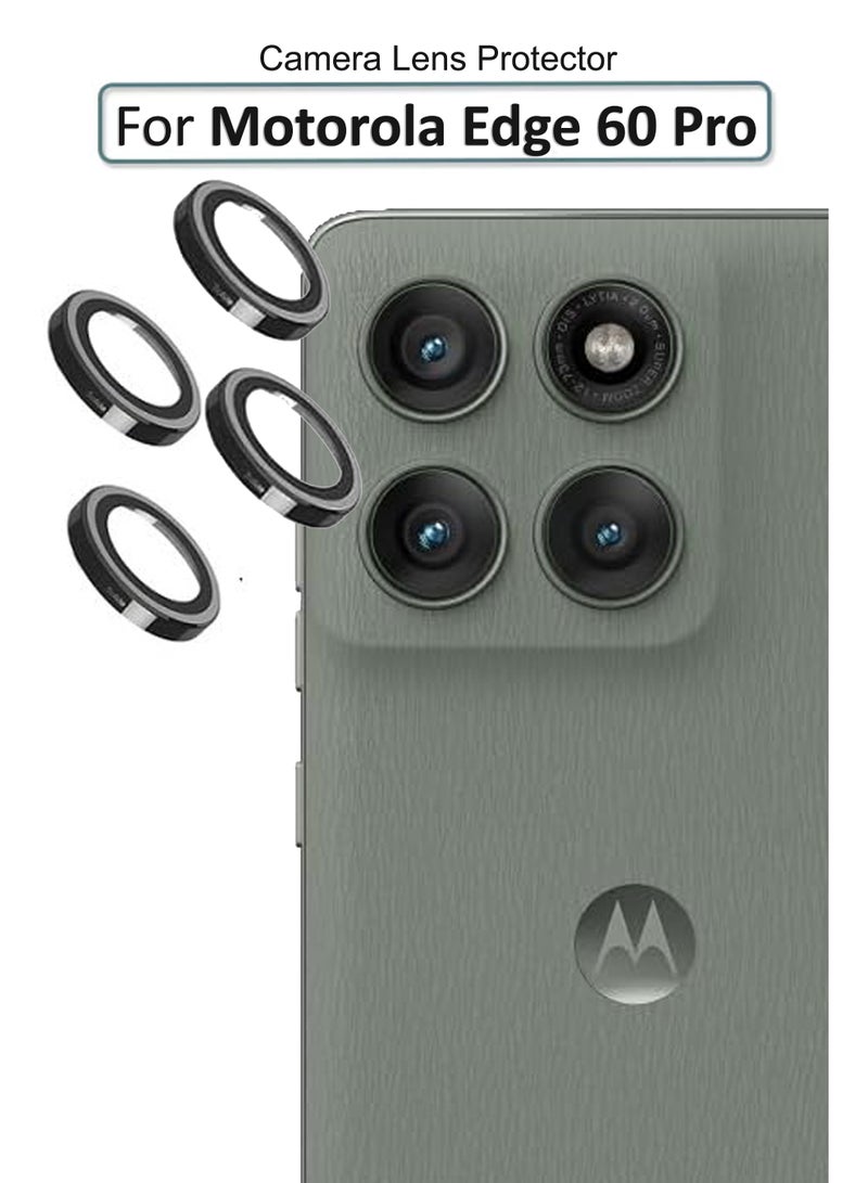 For Motorola Edge 60 Pro Back Camera Lens Glass Protector / Lens Shield / Scratch-Resistant Camera Glass Protector - Black - Image 1