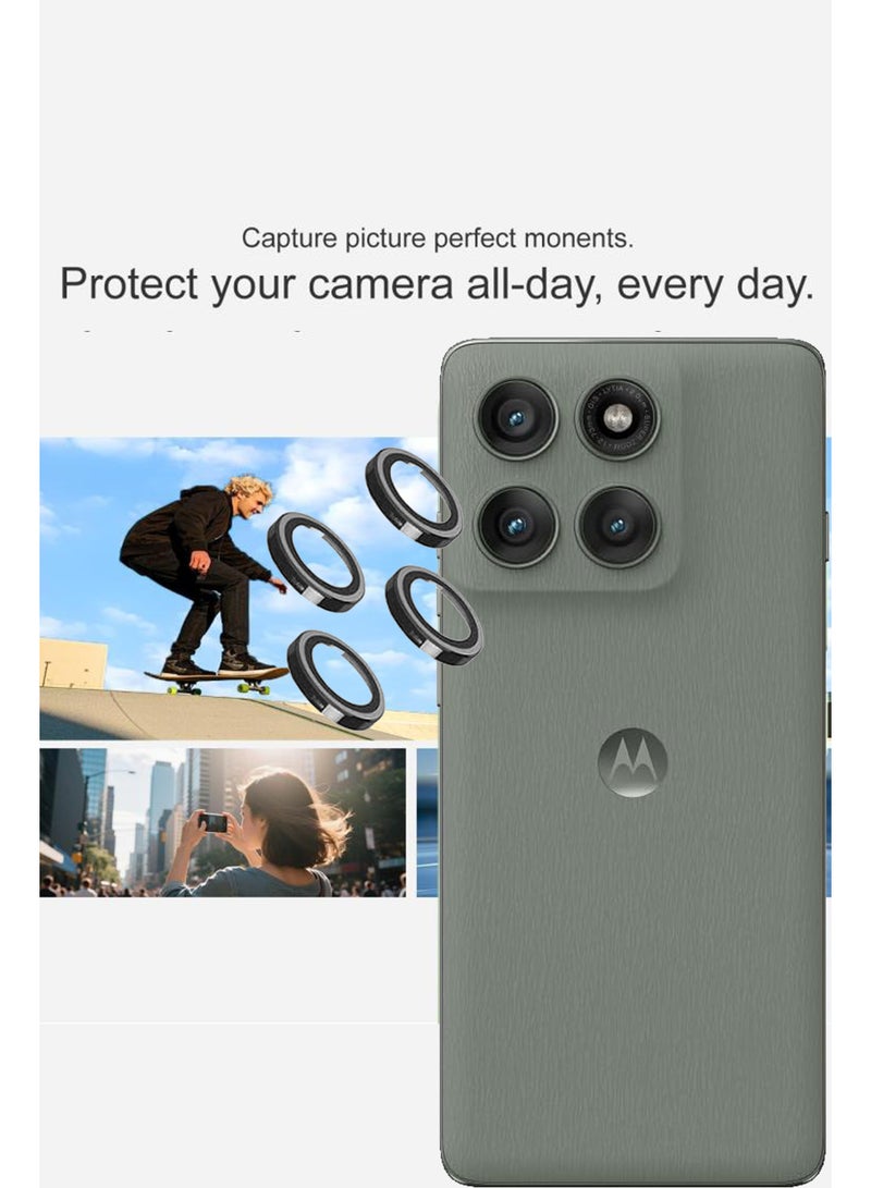 For Motorola Edge 60 Pro Back Camera Lens Glass Protector / Lens Shield / Scratch-Resistant Camera Glass Protector - Black - Image 2