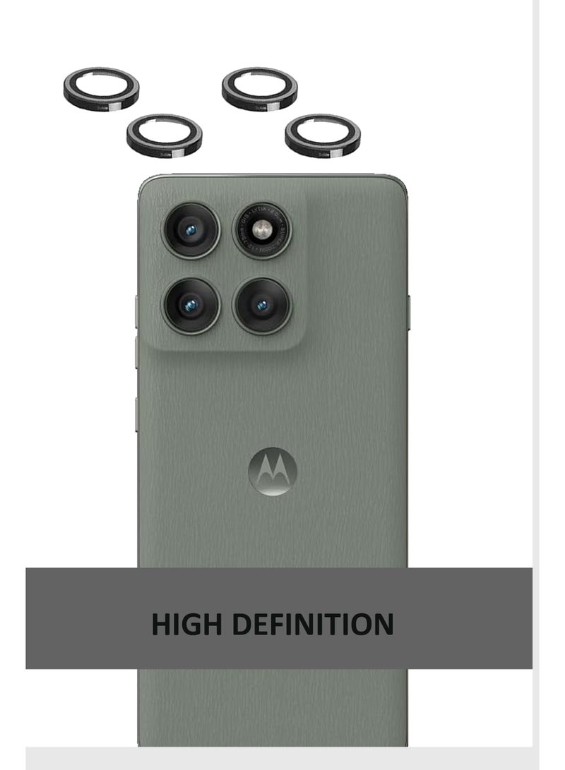 For Motorola Edge 60 Pro Back Camera Lens Glass Protector / Lens Shield / Scratch-Resistant Camera Glass Protector - Black - Image 4