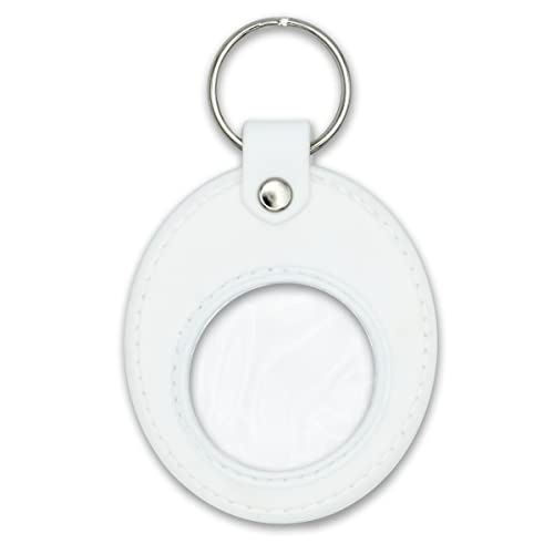 The Token Shop AA Coin Holder Keychain | Displays Both Sides of Sobriety Chips, Medallions, Recovery Coins, and Tokens | Also Fits Apple Airtag | Waterproof Scratchproof Soft Silicone Key Ring (White) - Image 1