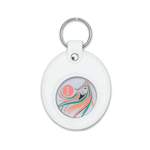 The Token Shop AA Coin Holder Keychain | Displays Both Sides of Sobriety Chips, Medallions, Recovery Coins, and Tokens | Also Fits Apple Airtag | Waterproof Scratchproof Soft Silicone Key Ring (White) - Image 4