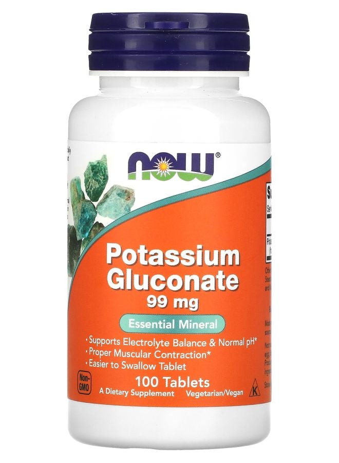 now Potassium Gluconate 99 mg 100 Tablets