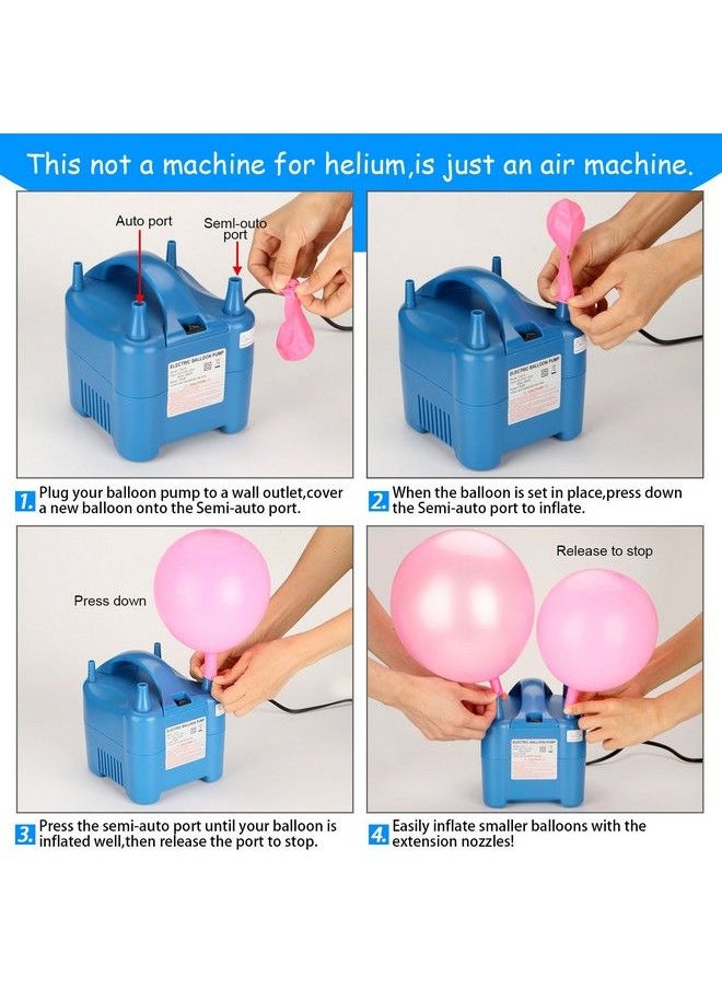 AGPtek - 680W High Power Two Nozzle High Power Electric Balloon Inflator Pump Portable Blue Air Blowerinflate In One Second Bp3Eu - Image 1