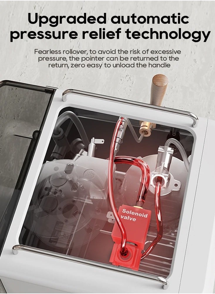 HiBREW - HiBREW H10plus Semi Automatic Espresso Coffee Machine DIY Function 20Bar Pressuer Temperature Adjustable For Cappuccino & Latte H10plus - Image 1