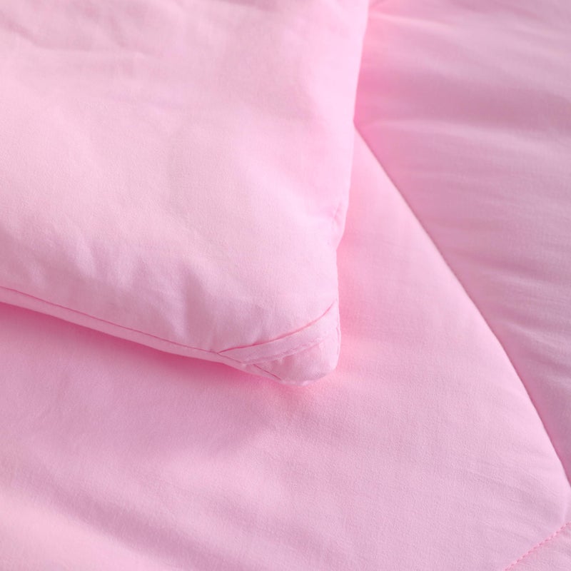 NTBAY Twin Comforter Set with Sheets, 5 Pieces Soft and Breathable Twin Bedding Set, Twin Bed in a Bag, Down Alternative Comforter Set Solid Color All Season, Kids Bedding Set, Pink - Image 5