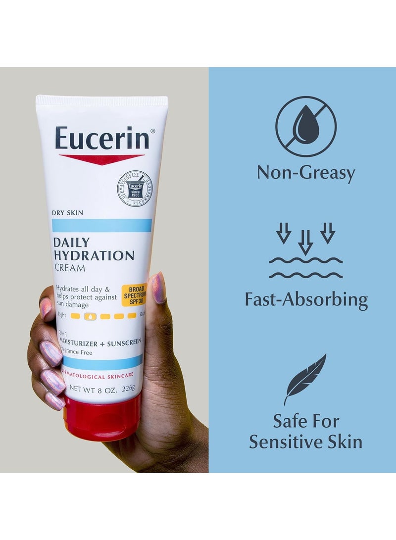 Eucerin Daily Hydration Cream, SPF 30, Fragrance Free, 8 oz - Image 5