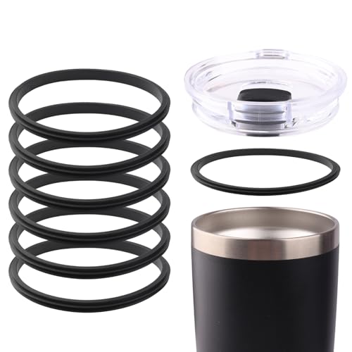 Joshey Rubber Seal Replacement Gaskets for Yeti Rambler 20 oz Tumbler - Leak-Proof Seal & O Ring Replacement Parts for Yeti 25 oz Straw Mug Lid, 6 Packs - Image 1