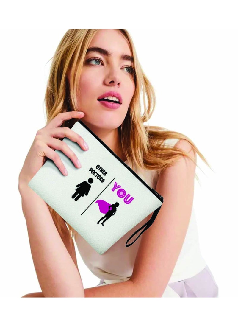 PRINTSHOP4ME Doctors Day Cosmetic Bag for Women - Stylish Doctors Day Gift for Women - Doctors Day Thank You Gift - Cosmetic Bag for Women Doctors - Image 4