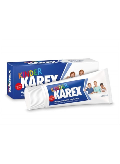 Kinder Karex Hydroxyapatite Kids Toddler Toothpaste 2.3 Ounce, Fluoride Free, Safe If Accidentally Swallowed