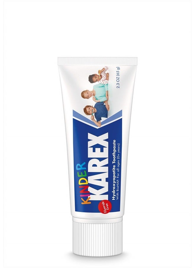 KAREX - Kinder Karex Hydroxyapatite Kids Toddler Toothpaste 2.3 Ounce, Fluoride Free, Safe If Accidentally Swallowed - Image 1