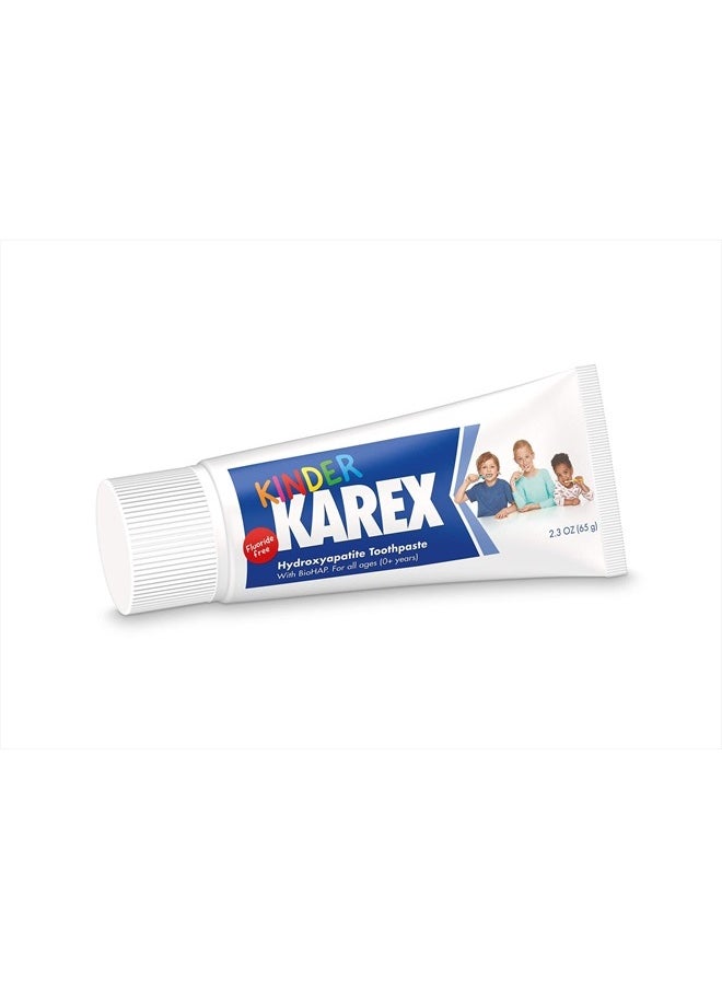 KAREX - Kinder Karex Hydroxyapatite Kids Toddler Toothpaste 2.3 Ounce, Fluoride Free, Safe If Accidentally Swallowed - Image 1