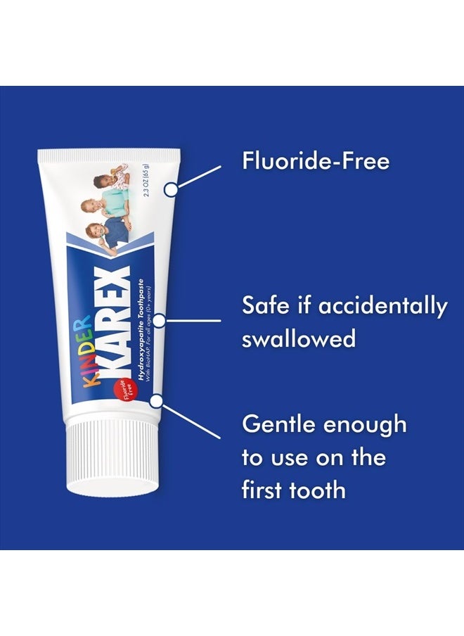KAREX - Kinder Karex Hydroxyapatite Kids Toddler Toothpaste 2.3 Ounce, Fluoride Free, Safe If Accidentally Swallowed - Image 1