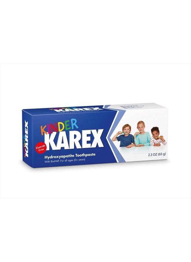 KAREX - Kinder Karex Hydroxyapatite Kids Toddler Toothpaste 2.3 Ounce, Fluoride Free, Safe If Accidentally Swallowed - Image 1