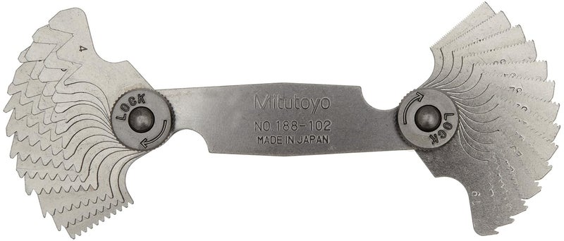 Mitutoyo Mitutoyo 188102 Screw Pitch Gage 4  60 TPI 28 Leaves  - Image 1