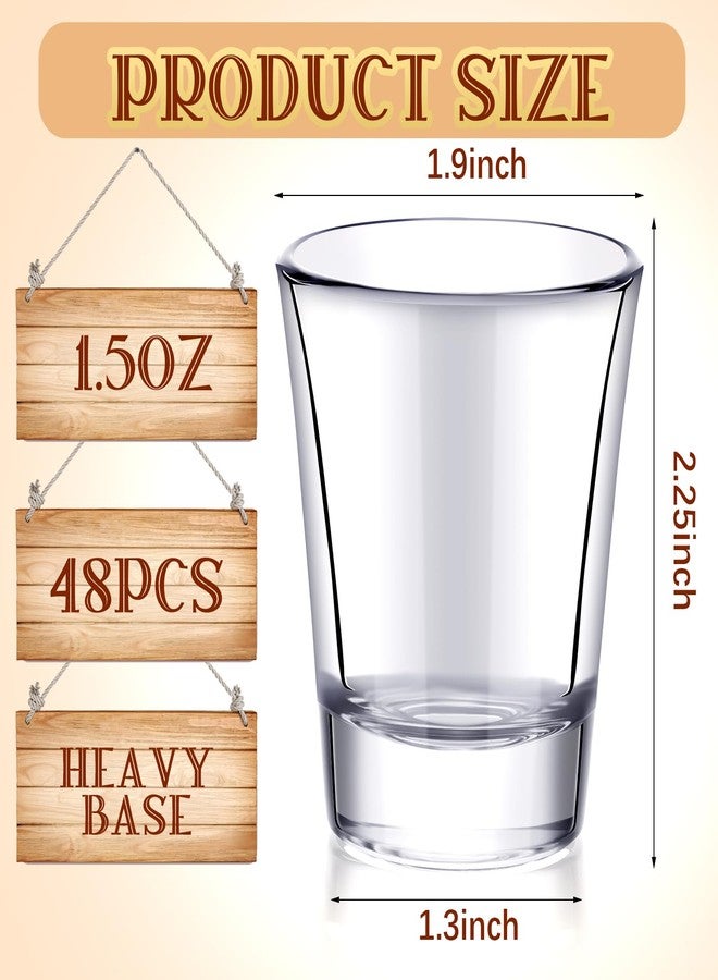 Ziliny 48 Pcs Clear Shot Glasses Set 1.5 oz Small Shot Glasses Bulk for Whiskey Vodka Tequila Espresso Bar Restaurants Home - Image 2