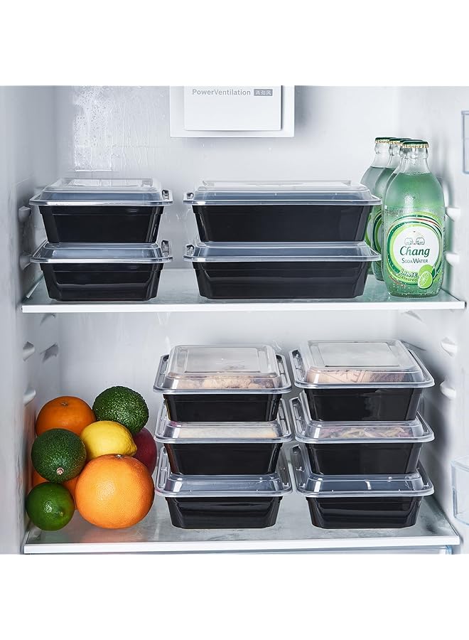 كاست ويف حاويات تحضير وجبات الطعام، سعة 32 أونصة، حاويات تخزين طعام كبيرة وسميكة مع أغطية، مصنوعة من البلاستيك القابل لإعادة الاستخدام، صندوق بينتو للاستخدام مرة واحدة، قابلة للتكديس، آمنة للاستخدام في الميكروويف/الفريزر/غسالة الأطباق، خالية من مادة BPA (عبوة من 50 قطعة) - Image 4