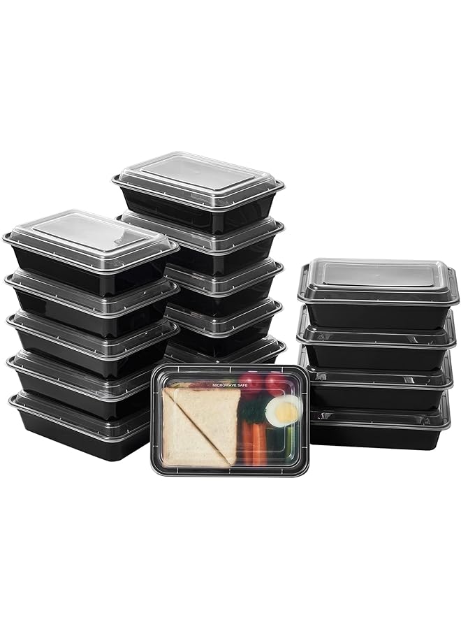 كاست ويف حاويات تحضير وجبات الطعام، سعة 32 أونصة، حاويات تخزين طعام كبيرة وسميكة مع أغطية، مصنوعة من البلاستيك القابل لإعادة الاستخدام، صندوق بينتو للاستخدام مرة واحدة، قابلة للتكديس، آمنة للاستخدام في الميكروويف/الفريزر/غسالة الأطباق، خالية من مادة BPA (عبوة من 50 قطعة) - Image 1