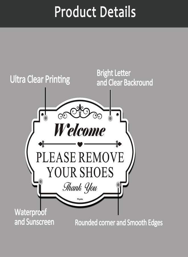 Phyabe 2 Pack Please Remove Your Shoes Sign, 10” x 7” Thick Acrylic Self-Adhesive Sign, Ideal for Hosts, Bars, Hotels, and Airbnb, Easy to Install - White - Image 3