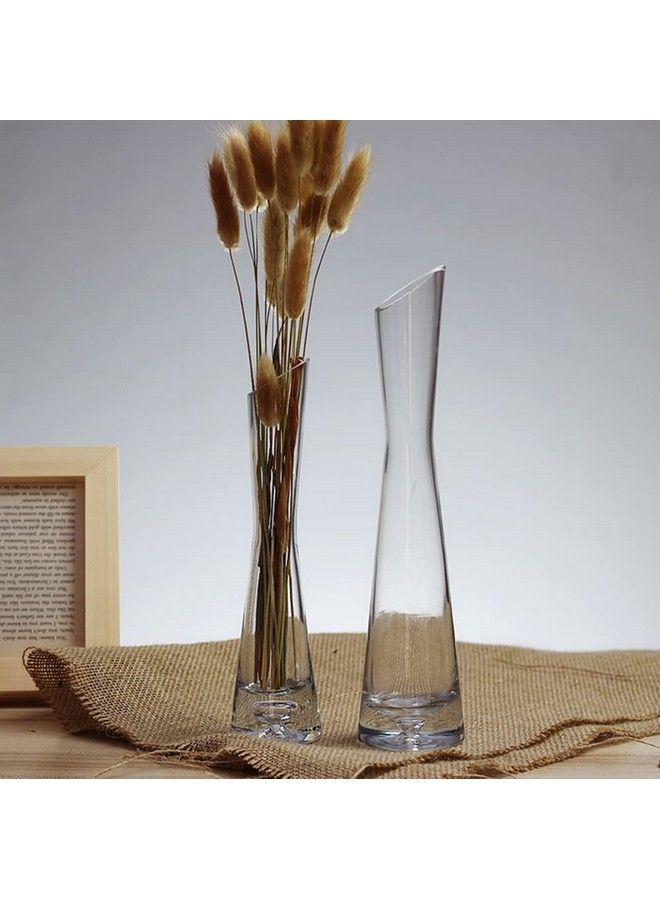 Elandy مزهرية شفافة صغيرة من الزجاج مقاس 20 سم، مزهرية زهور، ديكور طاولة زفاف عتيقة، مزهرية ذات ساق واحدة للمنزل والمكتب وديكور الزفاف - Image 5