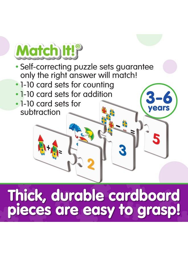 THE LEARNING JOURNEY Match It! Mathematics Stem Addition And Subtraction Game Helps To Teach Early Math Facts With 30 Matching Pairs Preschool Games & Gifts For Boys & Girls Ages 3 And Up Multi - Image 5
