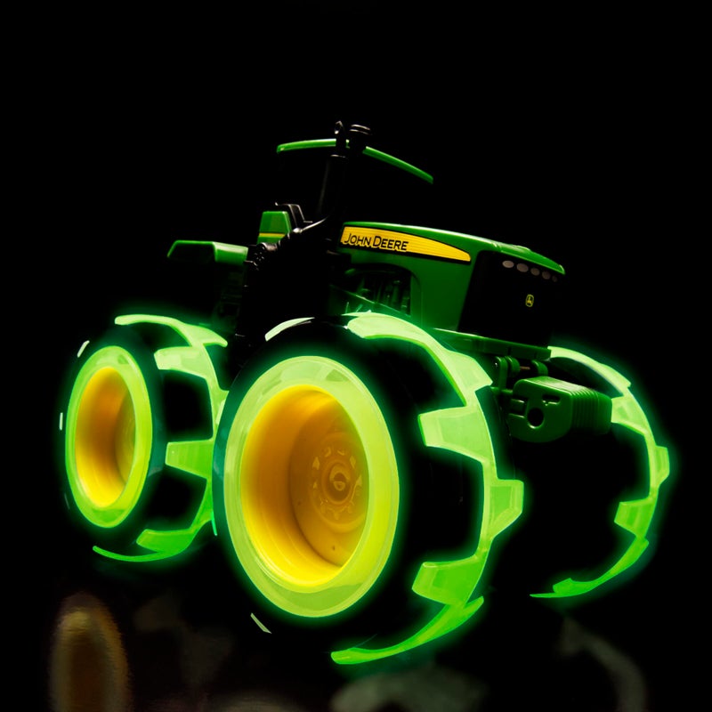 TOMY Monster Treads Lightning Wheels - John Deere Tractor - Motion Activated Light Up Monster Truck Toy - John Deere Tractor Toys with Monster Truck Tires - Ages 3 Years and Up - Image 2