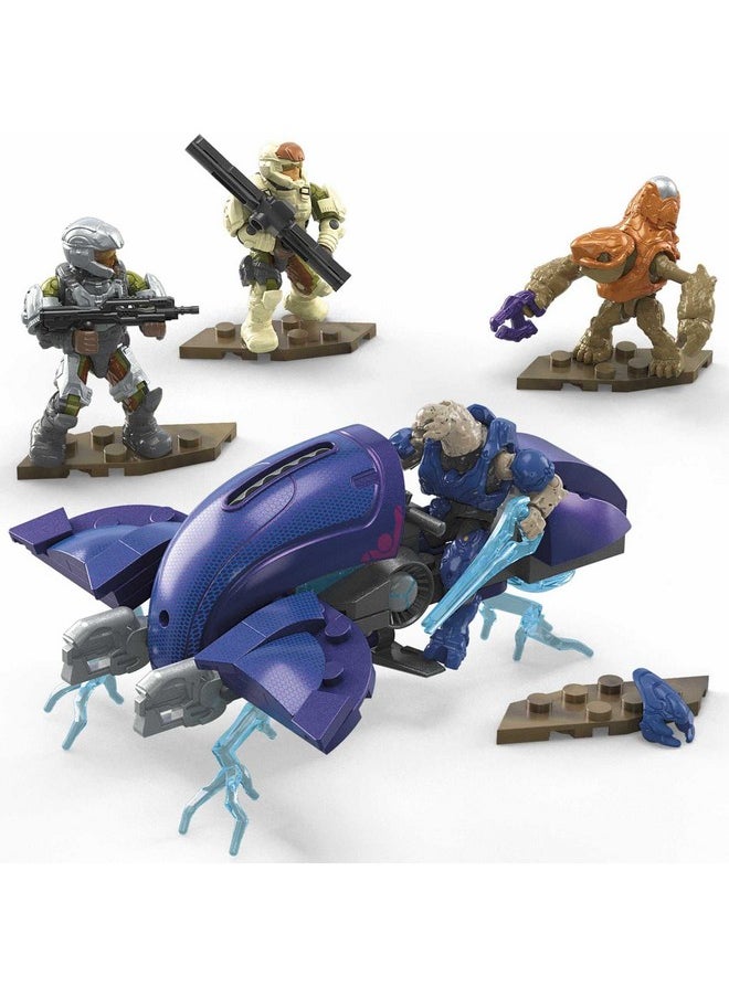 Mega Brands MEGA Halo Toy Building Sets, Ghost of Requiem with 135 Pieces, 4 Micro Action Figures and Accessories, for Collectors  - Image 2