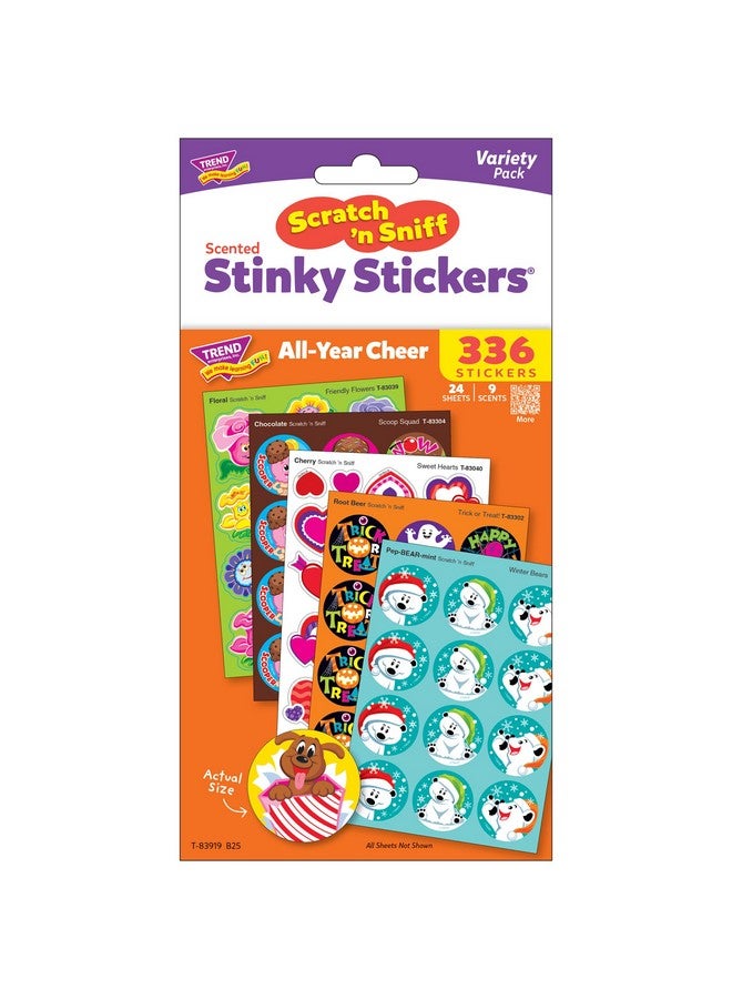 Trend All Year Cheer Stinky Stickers Variety Pack by TREND Enterprises, Inc.; 336 ct.; 70 Designs, 8 scents - Image 1