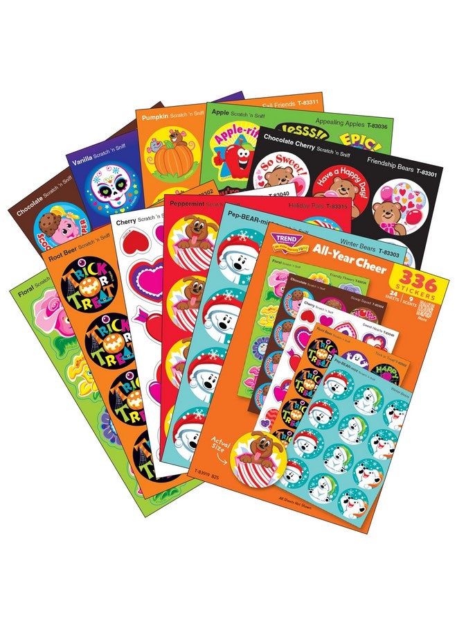 Trend All Year Cheer Stinky Stickers Variety Pack by TREND Enterprises, Inc.; 336 ct.; 70 Designs, 8 scents - Image 2
