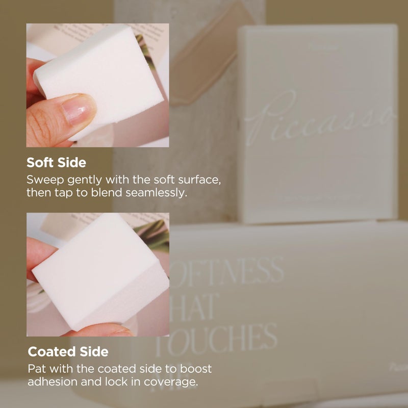 Piccasso Latex Square Makeup Sponges 6P â€“ High Elastic Face Sponges for Foundation, Soft Square Sponges for Makeup, Perfect for Detailed Coverage & Smooth, Seamless Application - Image 5