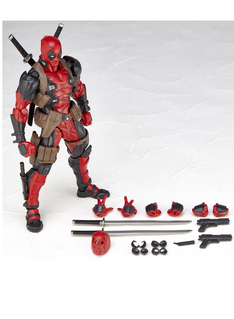 Yamaguchi type, Deadpool, movable joints, exchangeable face boxed figure model ornament, suitable for giving fans and friends birthday gifts (16cm) - Image 2