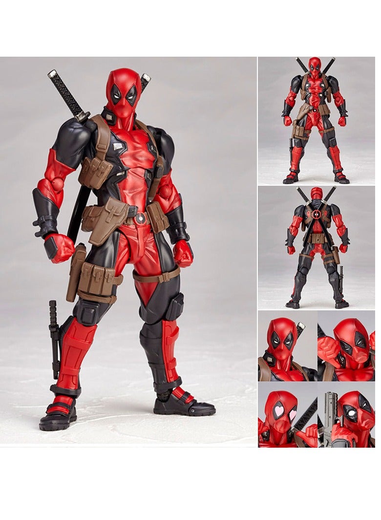 Yamaguchi type, Deadpool, movable joints, exchangeable face boxed figure model ornament, suitable for giving fans and friends birthday gifts (16cm) - Image 1