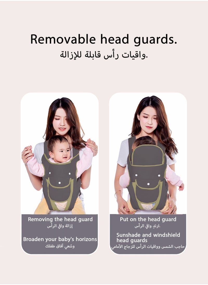 Jourvent 4-in-1 Convertible Baby Carrier, Adjustable for Multiple Carrying Positions，Baby Adjustable Wraps Carrier, Breathable Ergonomic Front Facing/Back Carriers for Newborn Newborn to Toddler 0-15kg, One Size Fits All  - Image 3
