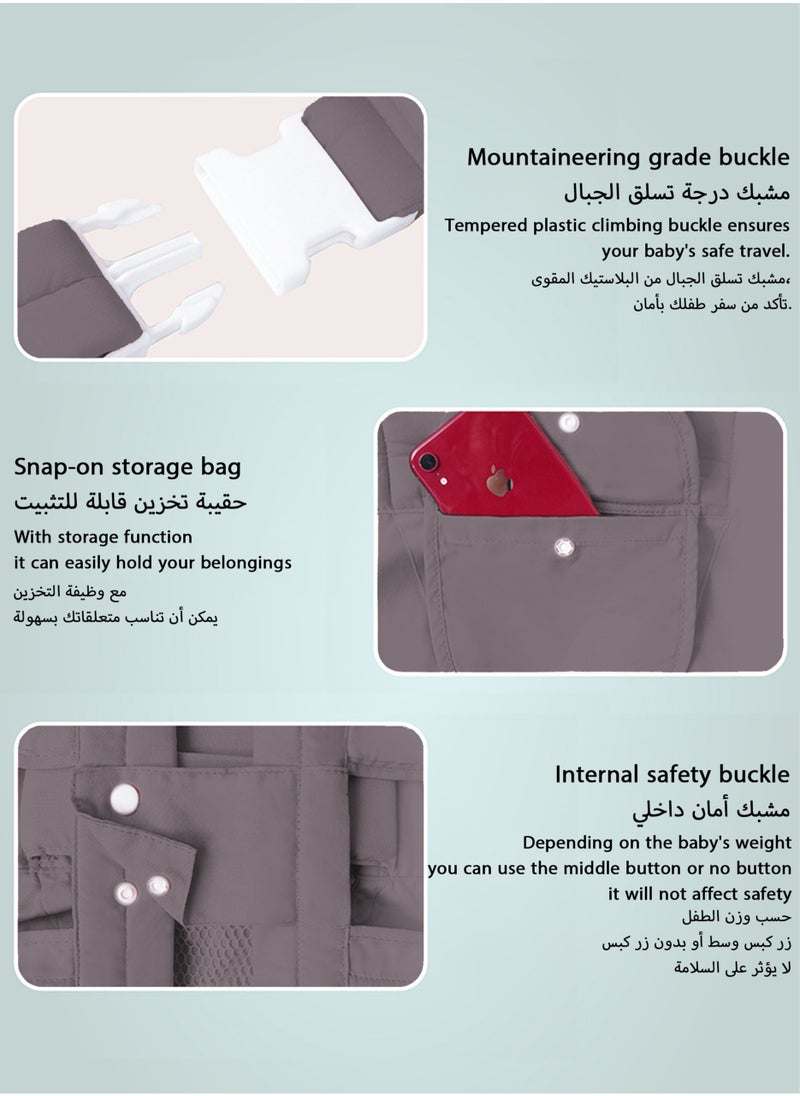 Jourvent 4-in-1 Convertible Baby Carrier, Adjustable for Multiple Carrying Positions，Baby Adjustable Wraps Carrier, Breathable Ergonomic Front Facing/Back Carriers for Newborn Newborn to Toddler 0-15kg, One Size Fits All  - Image 5