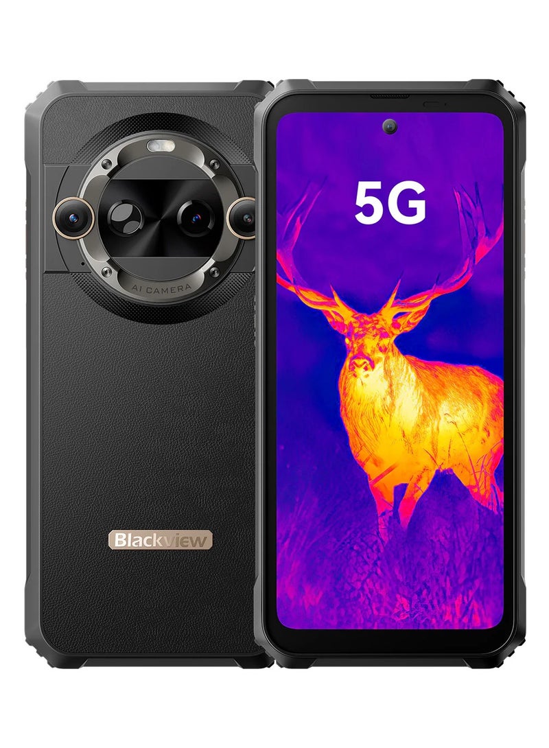 بلاكفيو BL9000 برو 5G 12+512GB كاميرا تصوير حراري FLIR® Lepton 3.5 تطبيق MyFLIR® برو هاتف خلوي متين 6.78 بوصة Dimensity 8020 6nm، أسود - Image 1