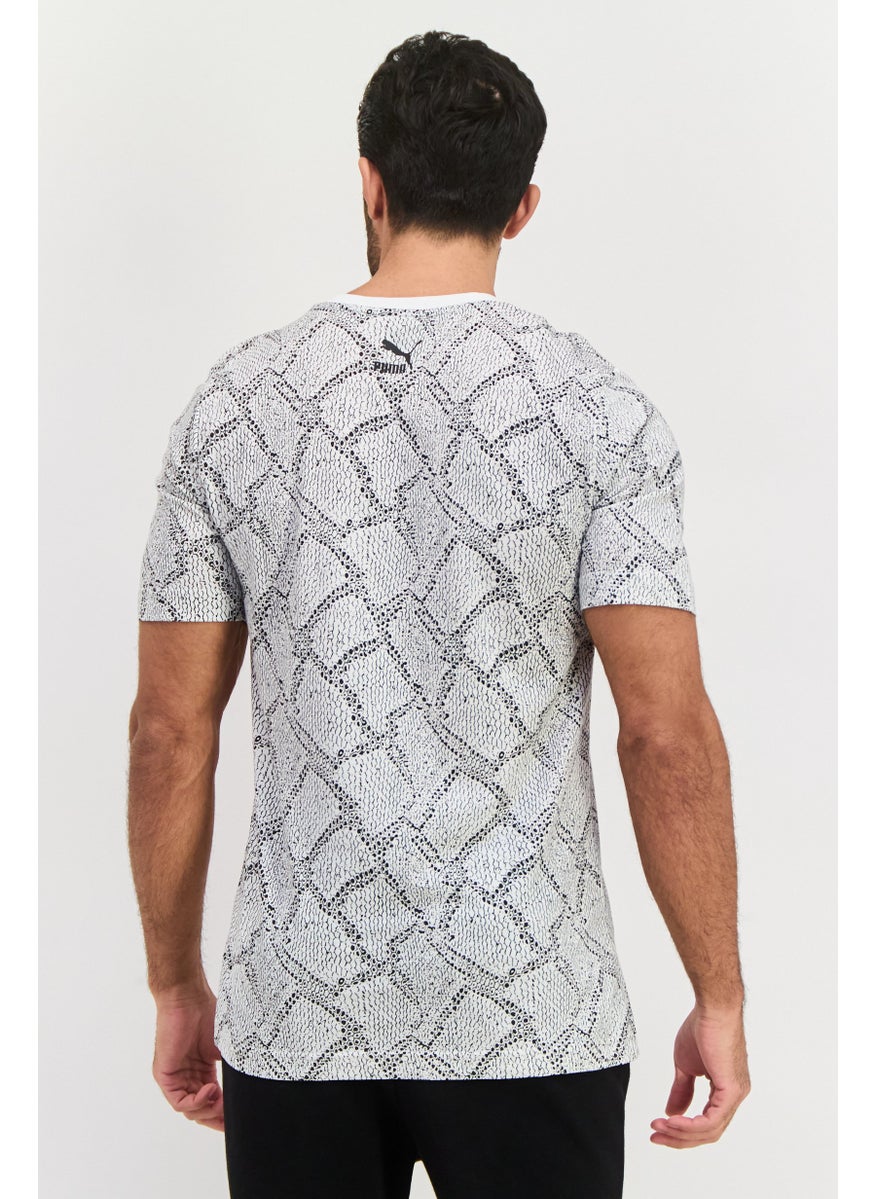 PUMA Men Sportswear Fit Short Sleeves Outdoor T-shirt, White  - Image 4