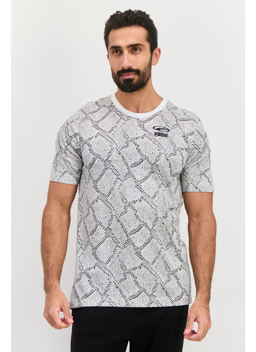 PUMA Men Sportswear Fit Short Sleeves Outdoor T-shirt, White  - Image 1
