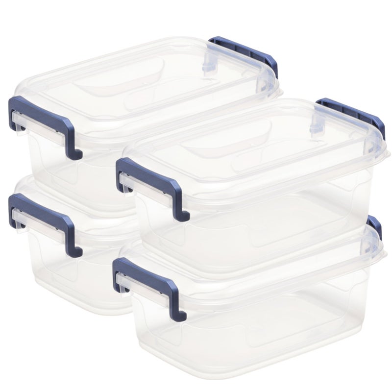 Tribello Plastic Small Storage Bins with Lids, Clear Stackable Storage Containers 2.5Q - 4 Pack - Image 1