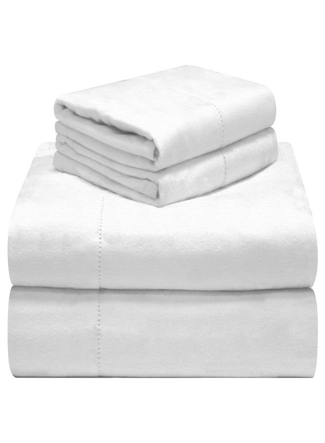 Celeste Home 190 GSM Cal King, Winter White Sheet Set- Warm & Cozy - 100% Cotton Flannel Pre-Shrunk - Extra Soft - Deep Pockets - Easy Fit - Elastic All Around - Comfy - Double Brushed - Image 1