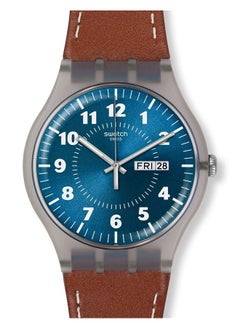 Swatch ساعة يد مقاومة للماء بحركة كوارتز قوية للجنسين - 41 ملم  - Image 3
