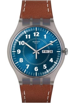 Swatch ساعة يد مقاومة للماء بحركة كوارتز قوية للجنسين - 41 ملم  - Image 1