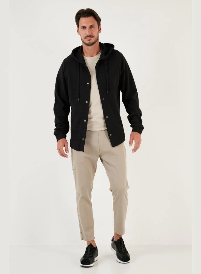 Buratti Buratti Cotton Hooded Relaxed Fit Shirt Men's SHIRT 5905468