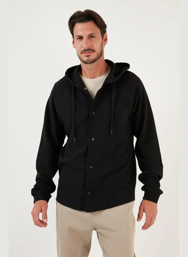 Buratti Buratti Cotton Hooded Relaxed Fit Shirt Men's SHIRT 5905468